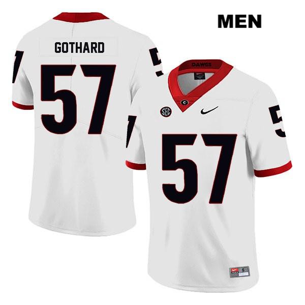 Georgia Bulldogs Men's Daniel Gothard #57 NCAA Legend Authentic White Nike Stitched College Football Jersey LHT6356LX